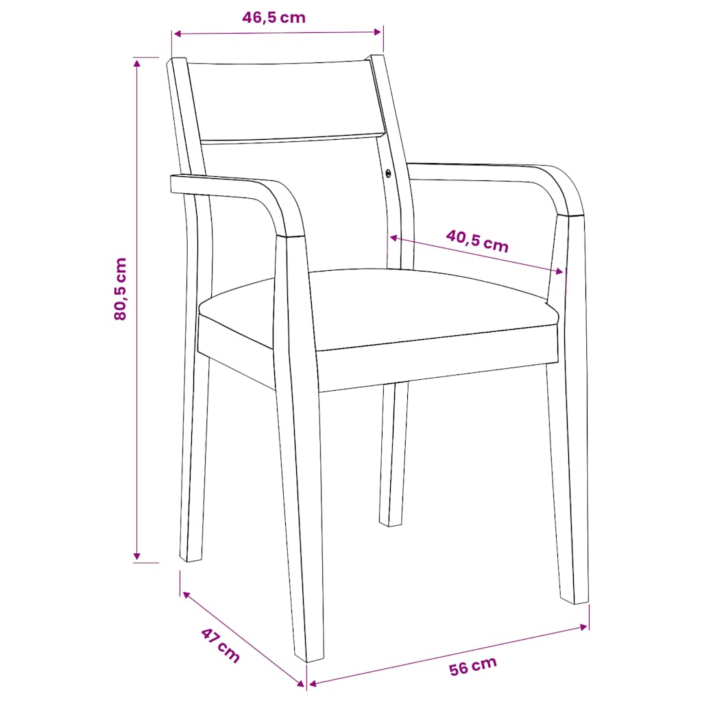 Sedie da Pranzo con Cuscini 2 pz Bianco Legno Massello di Hevea