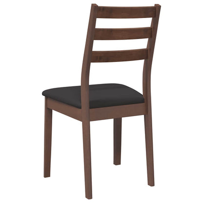 Sedie da Pranzo con Cuscini 2pz Marrone Legno Massello di Hevea
