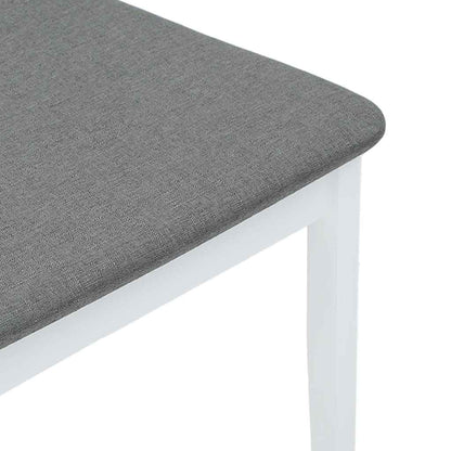 Sedie da Pranzo con Cuscini 2 pz Bianco Legno Massello di Hevea