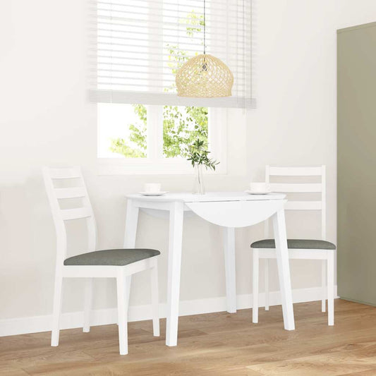 Sedie da Pranzo con Cuscini 2 pz Bianco Legno Massello di Hevea | homemem39