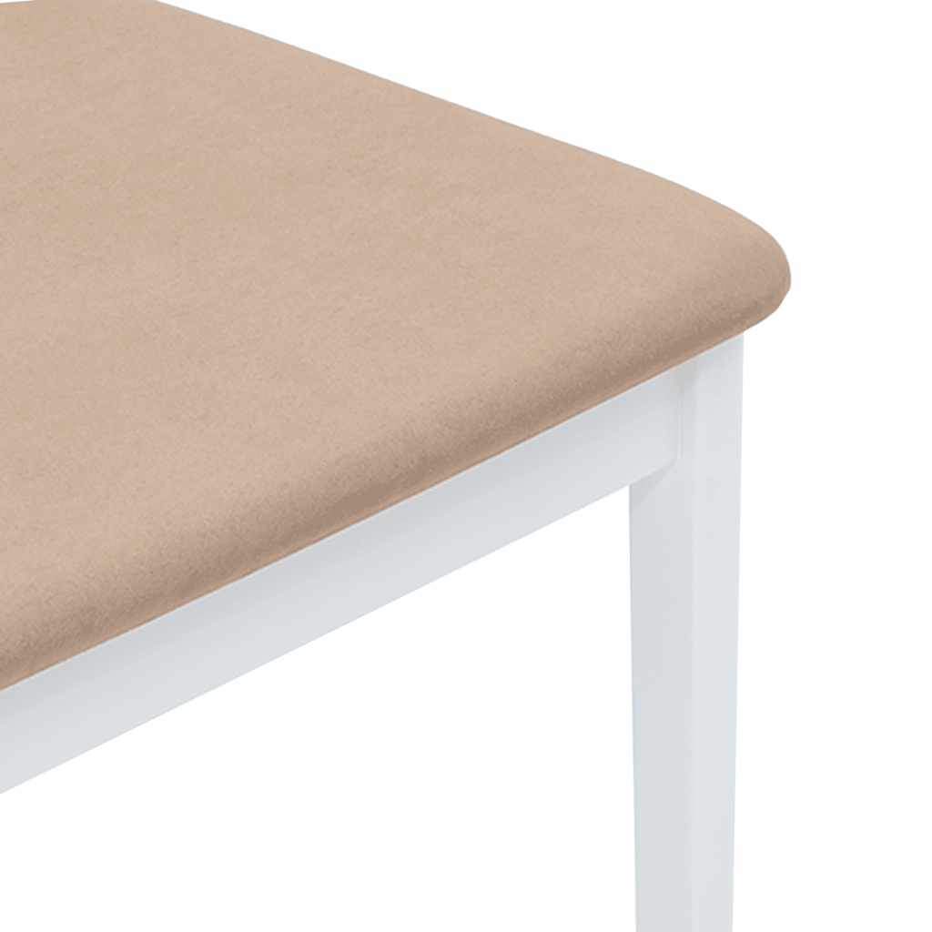 Sedie da Pranzo con Cuscini 2 pz Bianco Legno Massello di Hevea