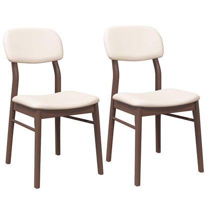 Sedie da Pranzo con Cuscini 2pz Marrone Legno Massello di Hevea