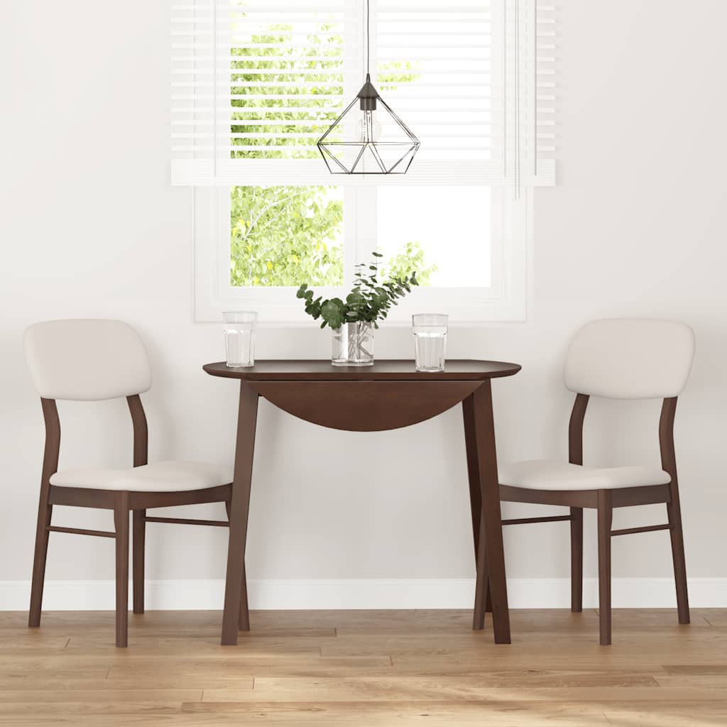 Sedie da Pranzo con Cuscini 2pz Marrone Legno Massello di Hevea
