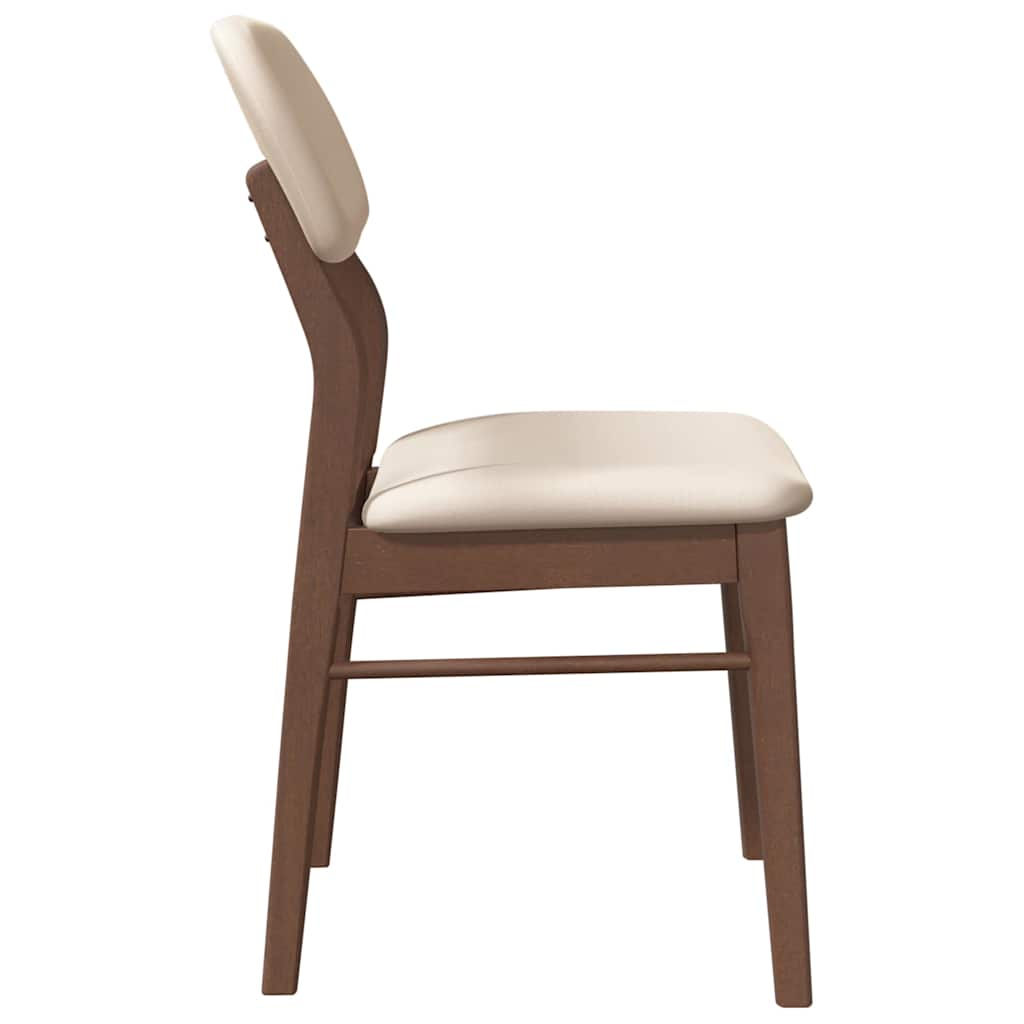 Sedie da Pranzo con Cuscini 2pz Marrone Legno Massello di Hevea