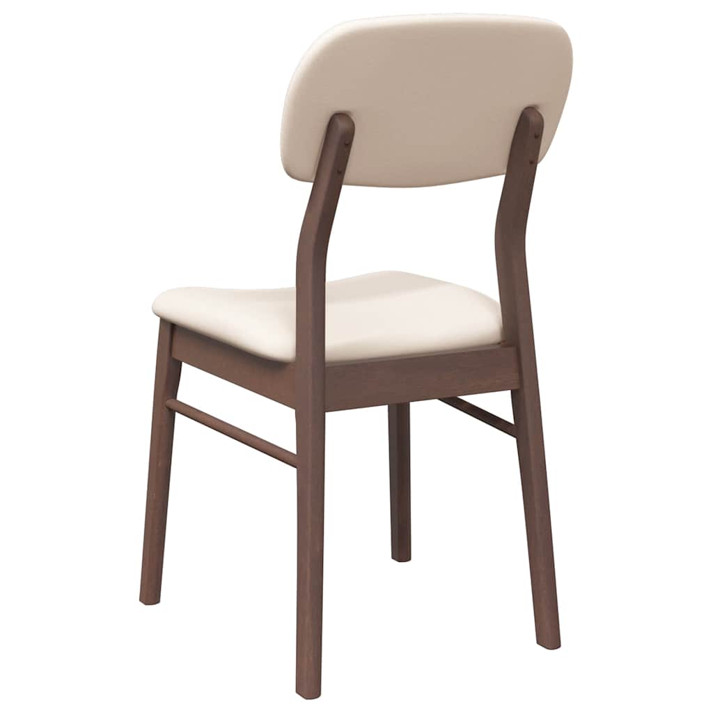 Sedie da Pranzo con Cuscini 2pz Marrone Legno Massello di Hevea