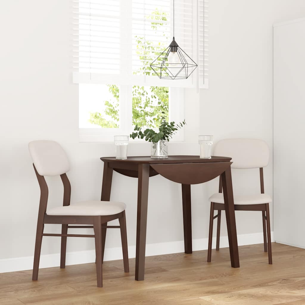Sedie da Pranzo con Cuscini 2pz Marrone Legno Massello di Hevea