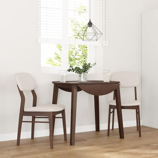 Sedie da Pranzo con Cuscini 2pz Marrone Legno Massello di Hevea | homemem39