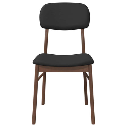 Sedie da Pranzo con Cuscini 2pz Marrone Legno Massello di Hevea