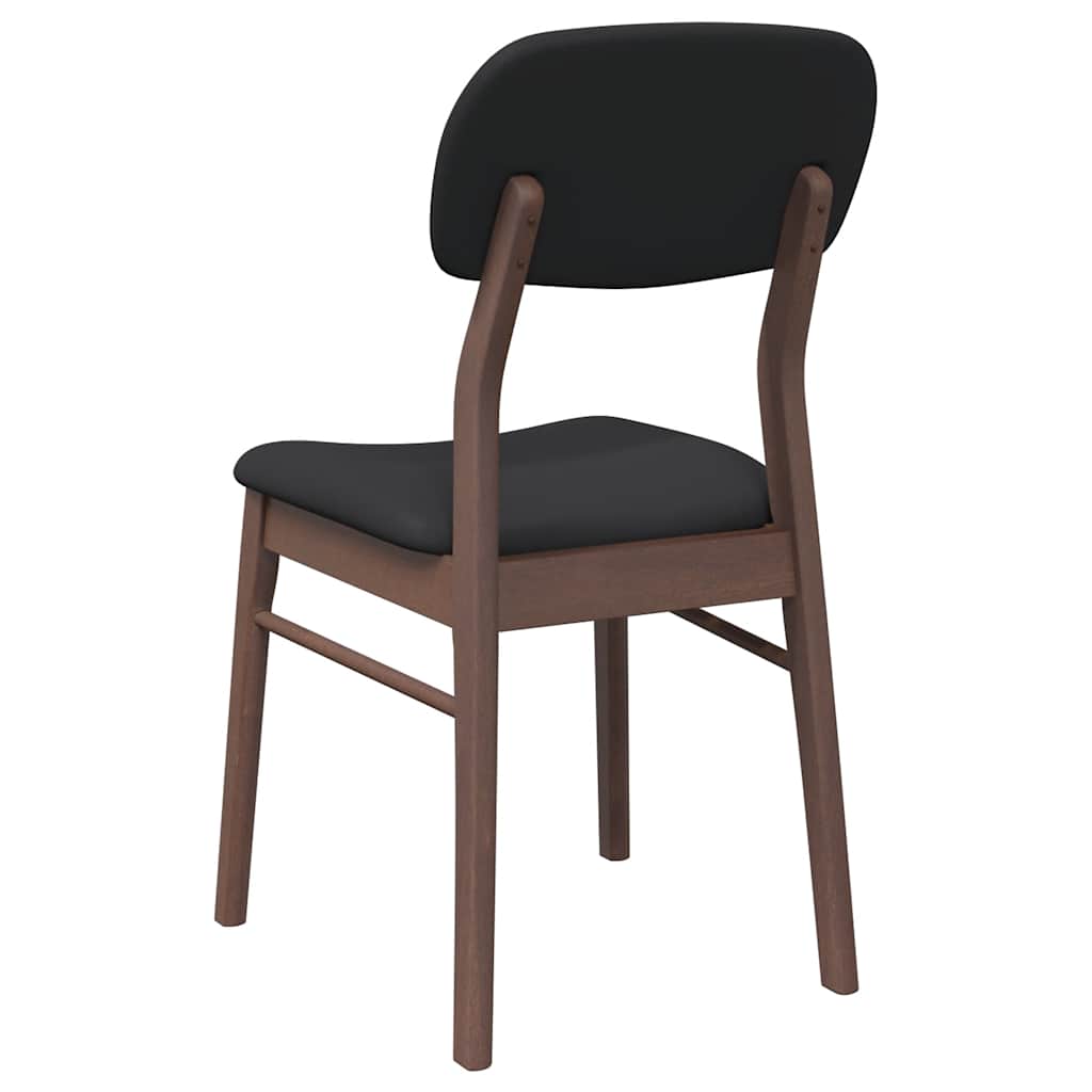Sedie da Pranzo con Cuscini 2pz Marrone Legno Massello di Hevea