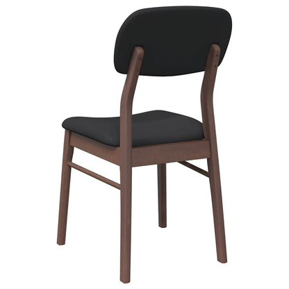 Sedie da Pranzo con Cuscini 2pz Marrone Legno Massello di Hevea