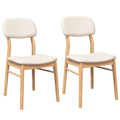 Sedie da Pranzo con Cuscini 2 pz Naturale Legno Massello Hevea