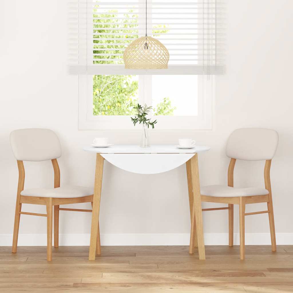 Sedie da Pranzo con Cuscini 2 pz Naturale Legno Massello Hevea