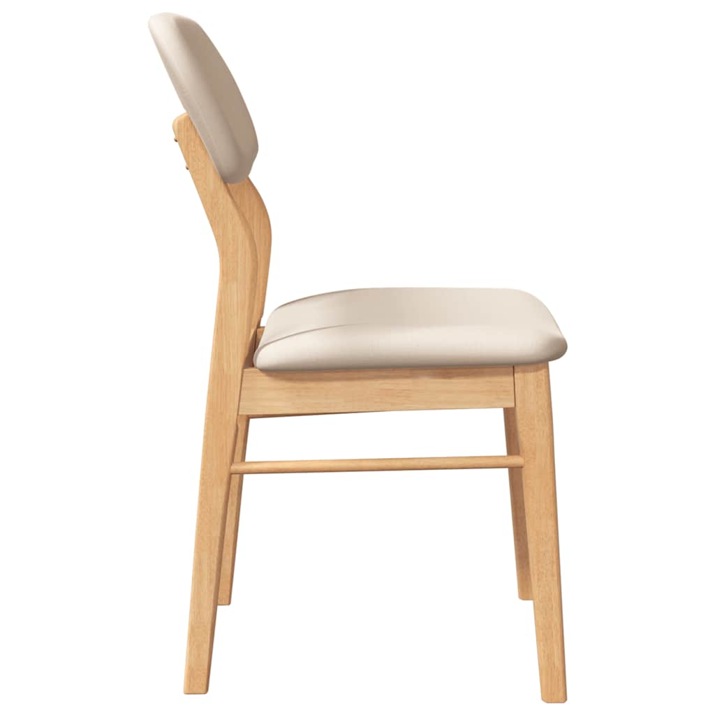 Sedie da Pranzo con Cuscini 2 pz Naturale Legno Massello Hevea