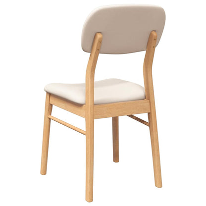 Sedie da Pranzo con Cuscini 2 pz Naturale Legno Massello Hevea