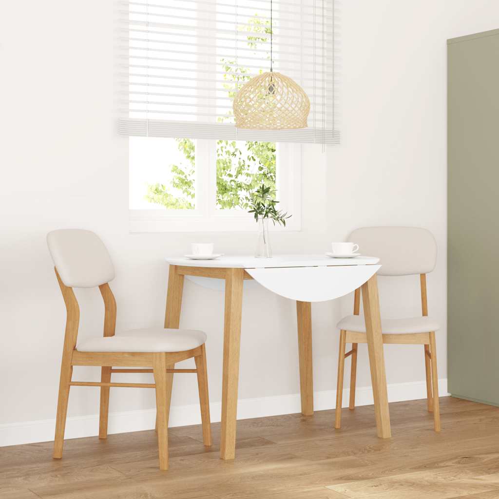 Sedie da Pranzo con Cuscini 2 pz Naturale Legno Massello Hevea
