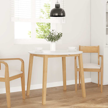 Tavolo da Pranzo Naturale in Legno Massello di Hevea