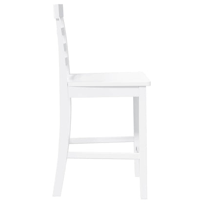 Sgabelli da Bar 2 pz Bianchi in Legno Massello di Hevea - homemem39
