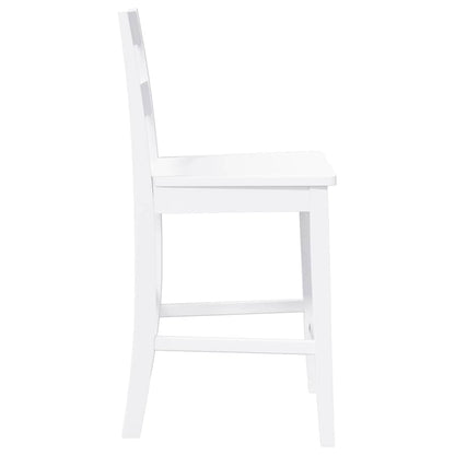 Sgabelli da Bar 2 pz Bianchi in Legno Massello di Hevea - homemem39
