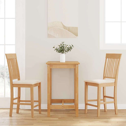 Sgabelli da Bar con Cuscini 2pz Naturale Legno Massello Hevea - homemem39