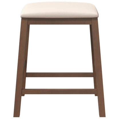 Sedie da Bar con Cuscini 2pz Marrone Legno Massello di Hevea | homemem39