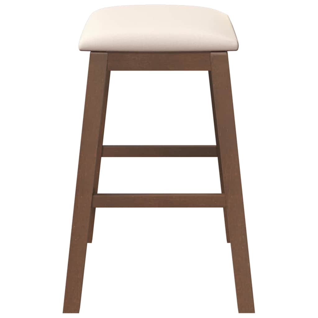 Sedie da Bar con Cuscini 2pz Marrone Legno Massello di Hevea | homemem39