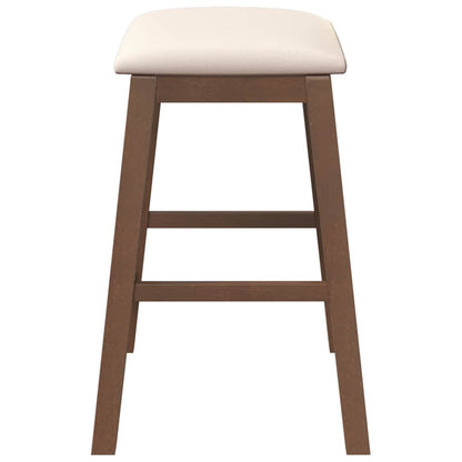 Sedie da Bar con Cuscini 2pz Marrone Legno Massello di Hevea | homemem39