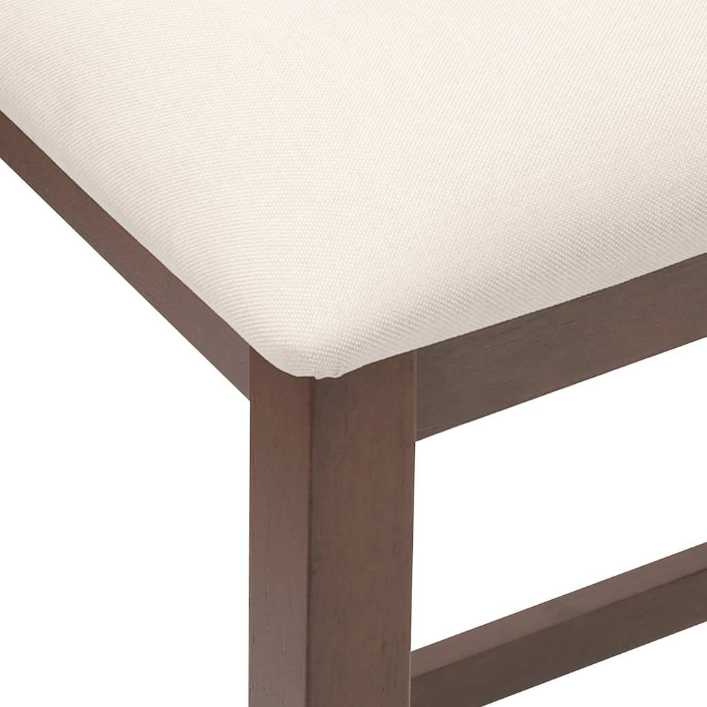 Sedie da Bar con Cuscini 2pz Marrone Legno Massello di Hevea | homemem39