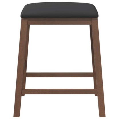 Sedie da Bar con Cuscini 2pz Marrone Legno Massello di Hevea - homemem39