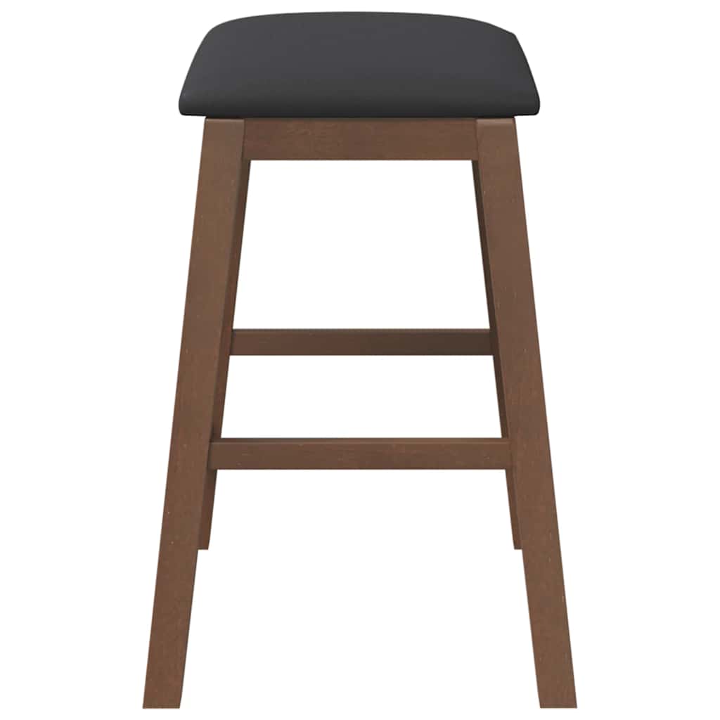Sedie da Bar con Cuscini 2pz Marrone Legno Massello di Hevea - homemem39
