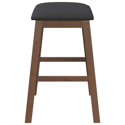 Sedie da Bar con Cuscini 2pz Marrone Legno Massello di Hevea - homemem39