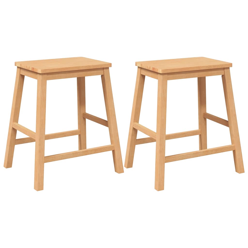 Sedie da Bar 2 pz in Legno Massello di Hevea - homemem39