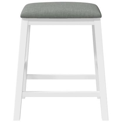Sedie da Bar con Cuscini 2 pz Bianco Legno Massello di Hevea - homemem39