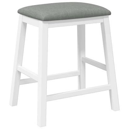 Sedie da Bar con Cuscini 2 pz Bianco Legno Massello di Hevea - homemem39