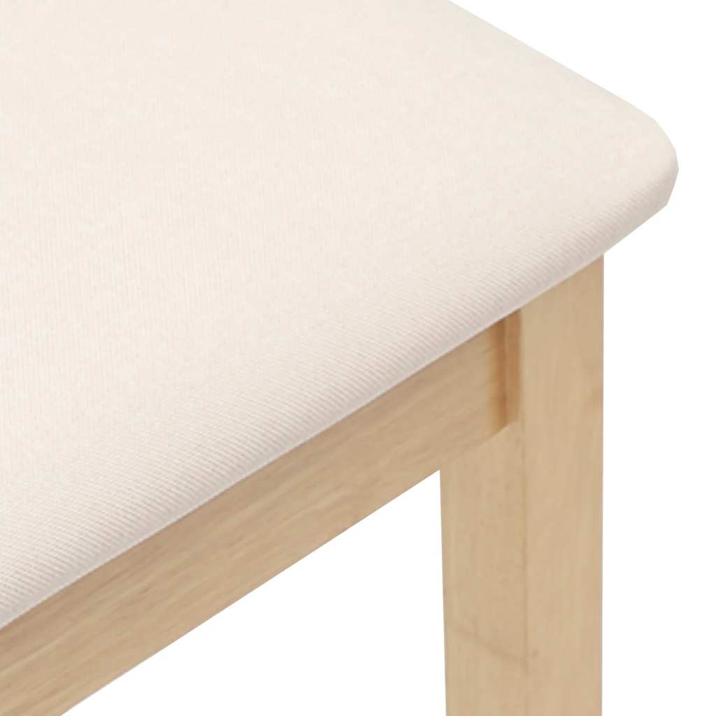 Sgabelli da Bar con Cuscini 2pz Naturale Legno Massello Hevea | homemem39