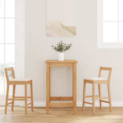 Sgabelli da Bar con Cuscini 2pz Naturale Legno Massello Hevea | homemem39