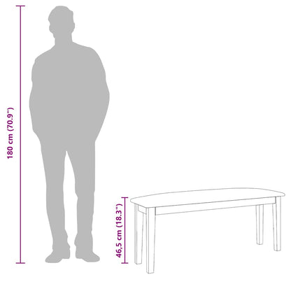 Panca 110 cm Marrone in Legno Massello di Hevea