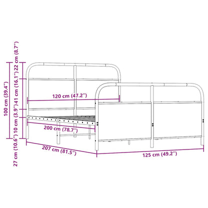 Giroletto senza Materasso Rovere Fumo 120x200 cm in Truciolato | homemem39