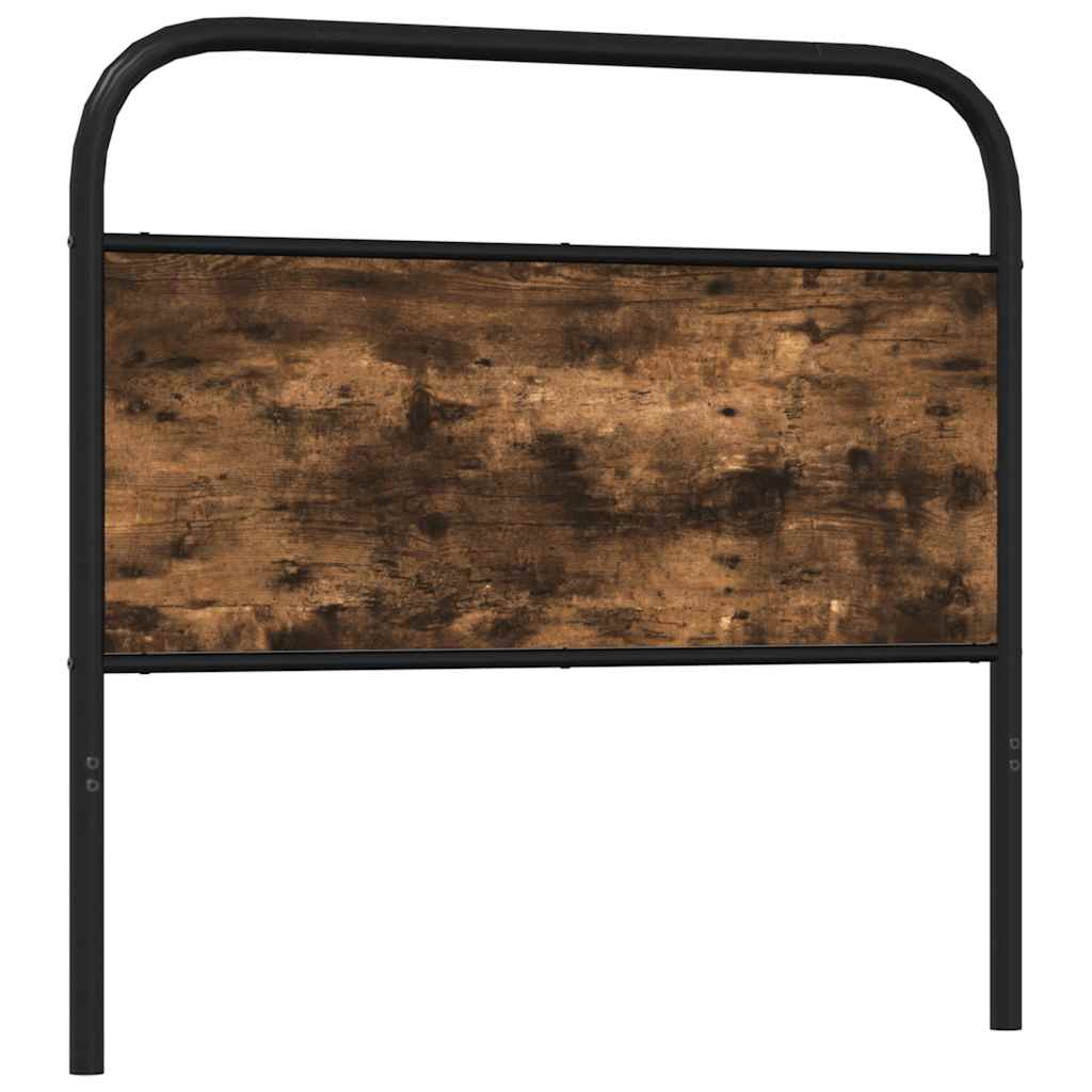 Testiera Rovere Fumo 90 cm in Acciaio e Legno Multistrato - homemem39