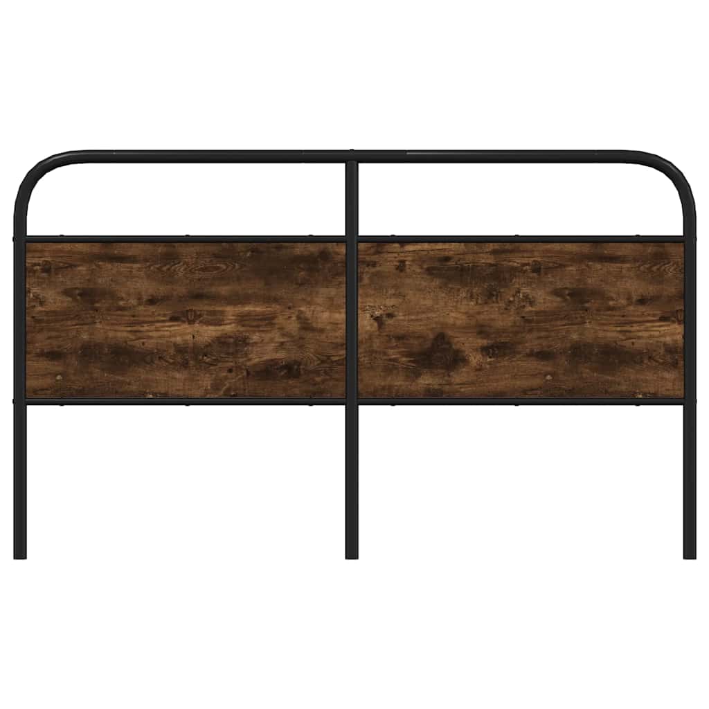 Testiera Rovere Fumo 160 cm in Acciaio e Legno Multistrato - homemem39