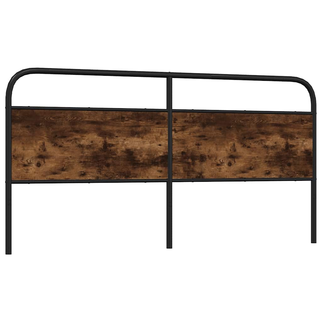 Testiera Rovere Fumo 180 cm in Acciaio e Legno Multistrato - homemem39