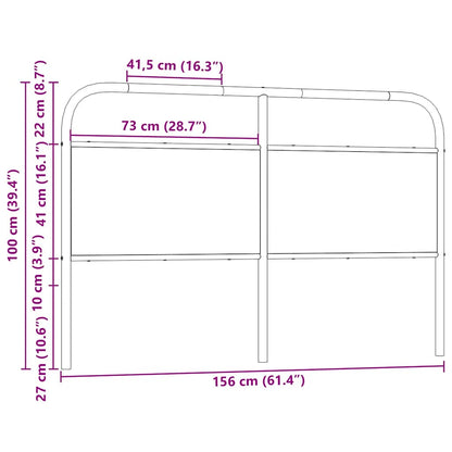 Testiera Rovere Marrone 150 cm in Acciaio e Truciolato - homemem39