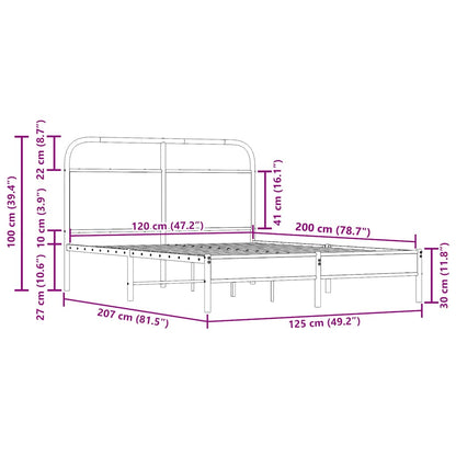 Giroletto senza Materasso Rovere Fumo 120x200 cm in Truciolato | homemem39