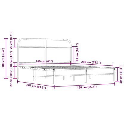 Giroletto senza Materasso Rovere Fumo 160x200 cm in Truciolato | homemem39