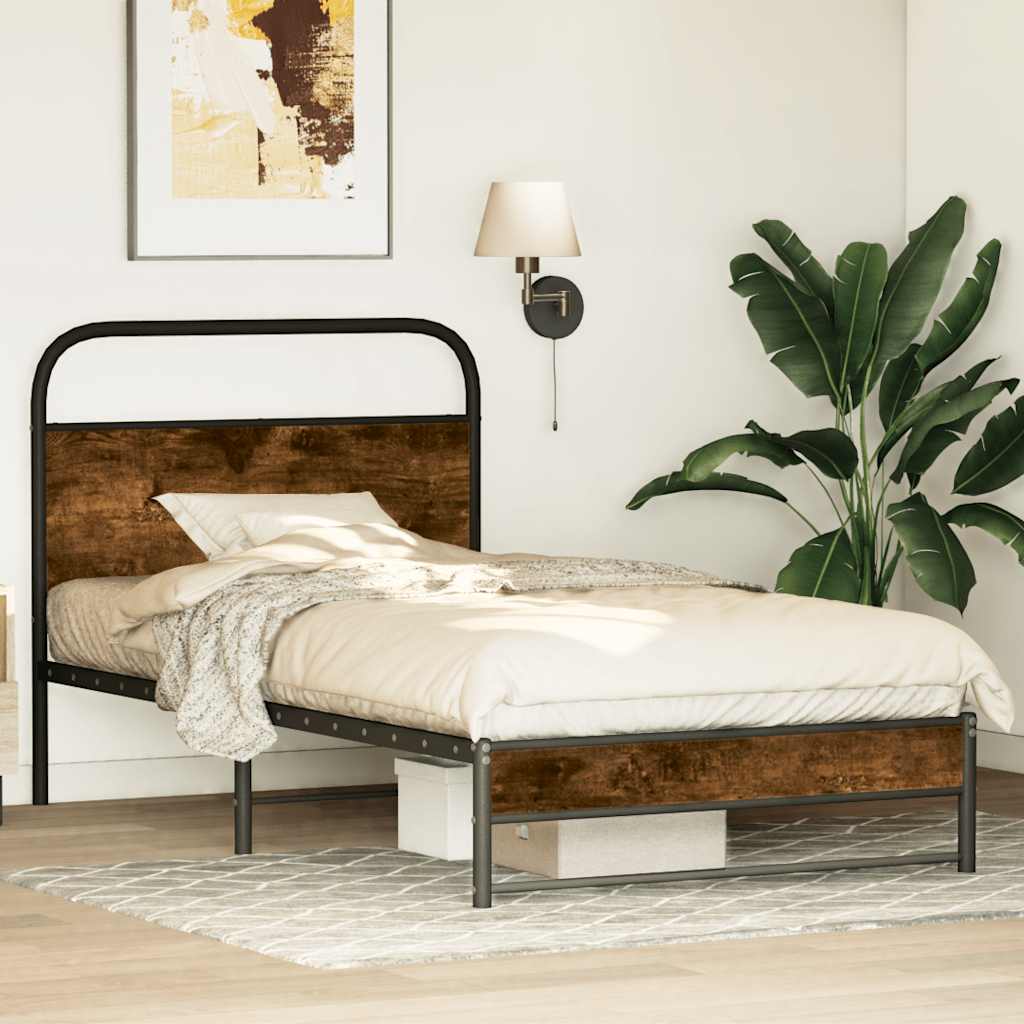 Giroletto senza Materasso Rovere Fumo 90x190 cm in Truciolato | homemem39