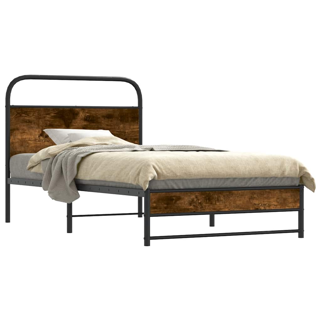 Giroletto senza Materasso Rovere Fumo 100x200 cm in Truciolato | homemem39