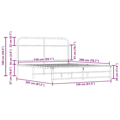 Giroletto senza Materasso Rovere Fumo 150x200 cm in Truciolato | homemem39