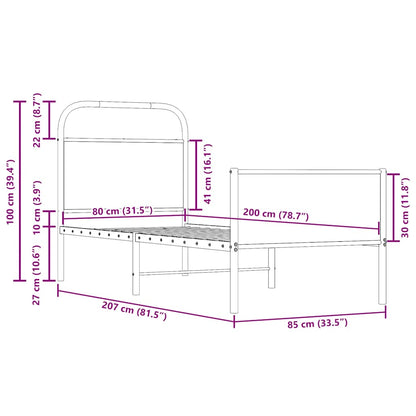Giroletto senza Materasso Rovere Sonoma 80x200 cm in Truciolato | homemem39