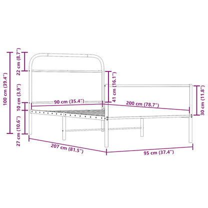 Giroletto senza Materasso Rovere Sonoma 90x200 cm in Truciolato | homemem39