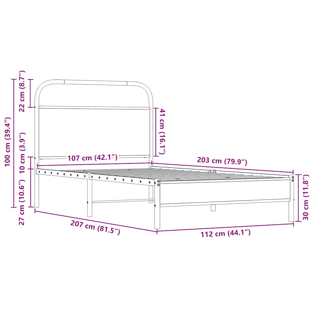 Giroletto senza Materasso Rovere Sonoma 107x203cm in Truciolato | homemem39