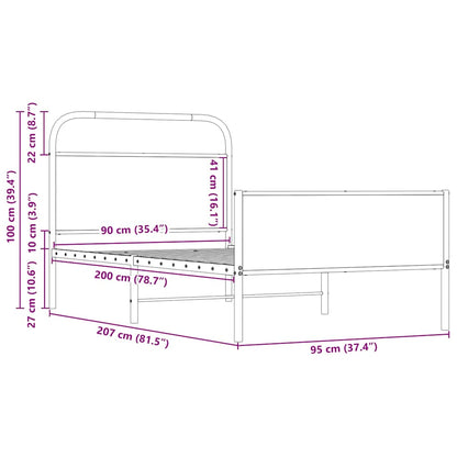 Giroletto senza Materasso Rovere Sonoma 90x200 cm in Truciolato | homemem39